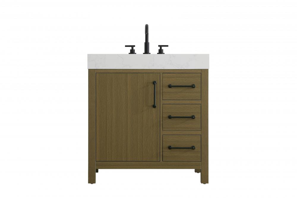 32 inch Single Bathroom Vanity In Chestnut Brown