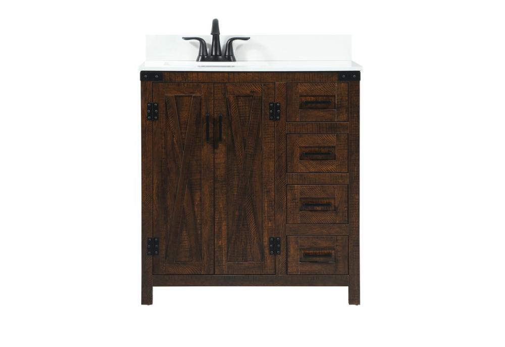 32 inch Single bathroom vanity in expresso with backsplash