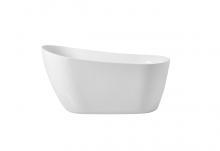 Elegant BT10854GW - 54 inch soaking Single slipper bathtub in glossy white