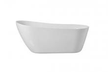 Elegant BT10867GW - 67 inch soaking Single slipper bathtub in glossy white