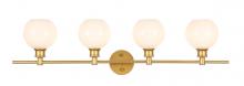 Elegant LD2323BR - Collier 4 light Brass and Frosted white glass Wall sconce