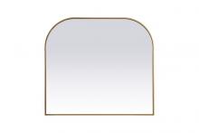 Elegant MR1B4238BRS - Metal Frame Arch Mirror 42x38 Inch in Brass