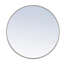 Elegant MR4043S - Metal Frame Round Mirror 36 Inch Silver Finish