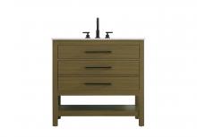 Elegant VF60536MCB - 36 inch Single Bathroom Vanity in Chestnut Brown