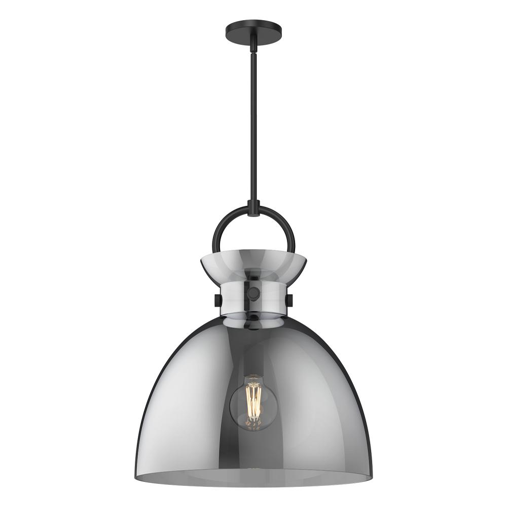 Waldo 18-in Matte Black/Smoked 1 Light Pendant