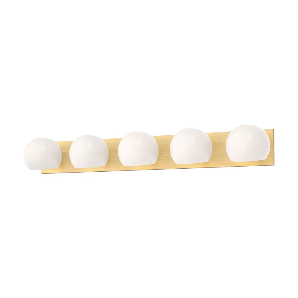 Willow 40-in Brushed Gold/Opal Matte Glass 5 Lights Vanity