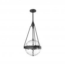 Alora Lighting PD406414MBWC - Harmony 14-in Matte Black/Clear Water Glass 3 Lights Pendant