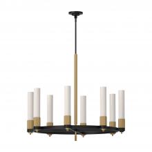 Alora Lighting CH416108MBBG - Rue 38-in Matte Black/Brushed Gold 8 Lights Chandeliers