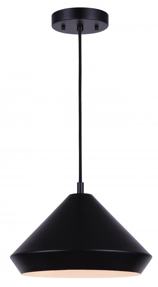 BYCK, IPL1020A13BK, MBK Color, 1 Lt 12.75&#34; Width Pendant, 60W Type A, 12.75&#34; W x 9.5 - 57.5&