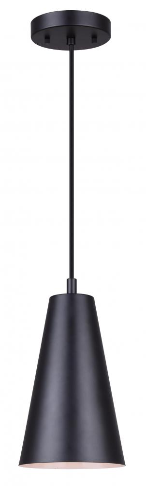 ORLI, IPL1056A01BK, 1 Lt Cord Pendant, 60W Type A, 6.25&#34; W x 12.25 - 60.25&#34; H