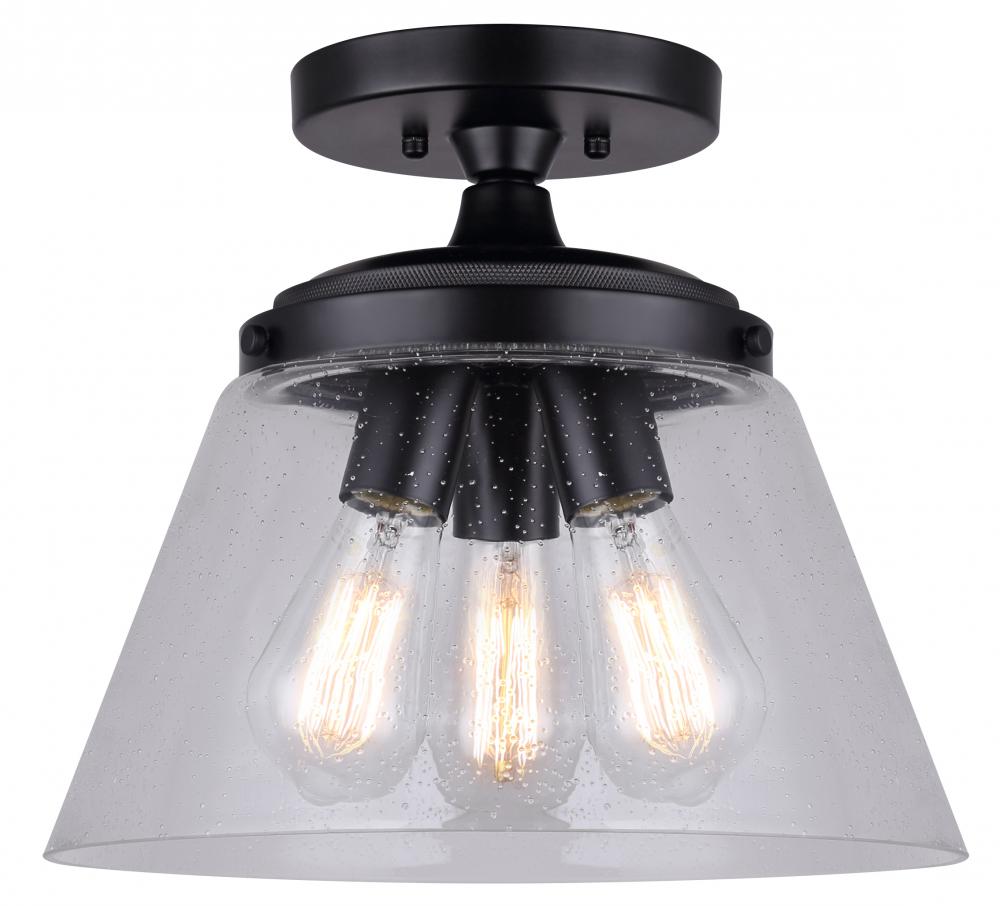 Declan 3 Light Pendant, Black Finish