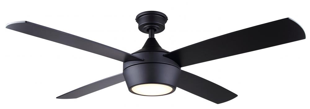 Judson 52&#34; Indoor Matte Black Standard Ceiling Fan with Soft White Integrated LED w/ Remote Incl