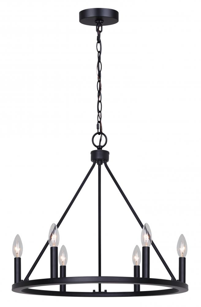 MARA, ICH2033B06BK26, MBK Color, 6 Lt 26&#34; Chain Chandelier, 60W Type C, 26&#34; W x 21.75&#34; H