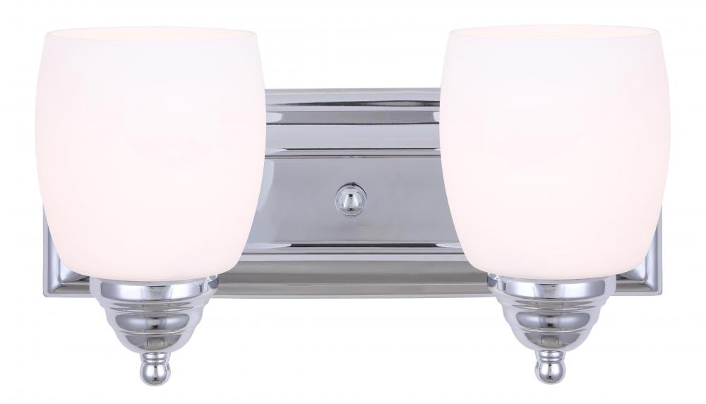 Griffin 2 Light Vanity, Chrome Finish