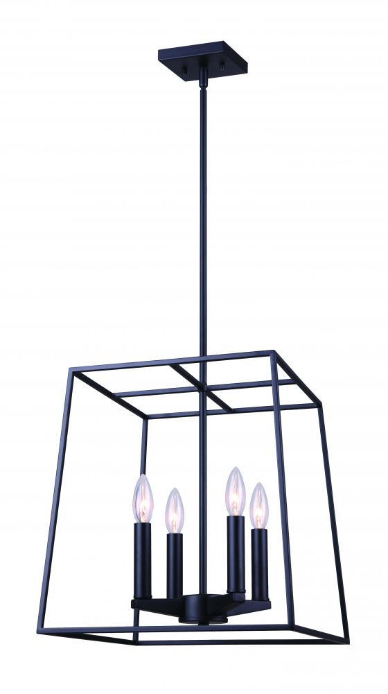 WEXFORD, MBK Color, 4 Lt 14&#34; Rod Chandelier, 60W Type C, 14&#34; W x 23.375 - 65.375&#34; H x 14