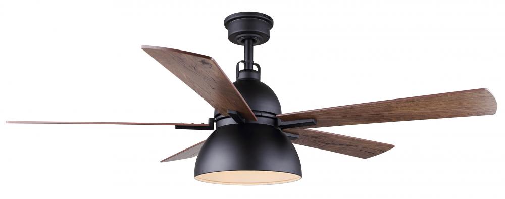 Lyric 52&#34; Indoor Standard Matte Black Ceiling Fan w/ Vintage LED Bulbs Included with Remote Incl