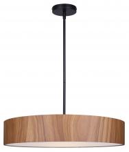 Canarm IPL318A04BKW22 - Dexter 60-Watt 4 Light Matte Black Contemporary Pendant with Wood Faux Wood Shade