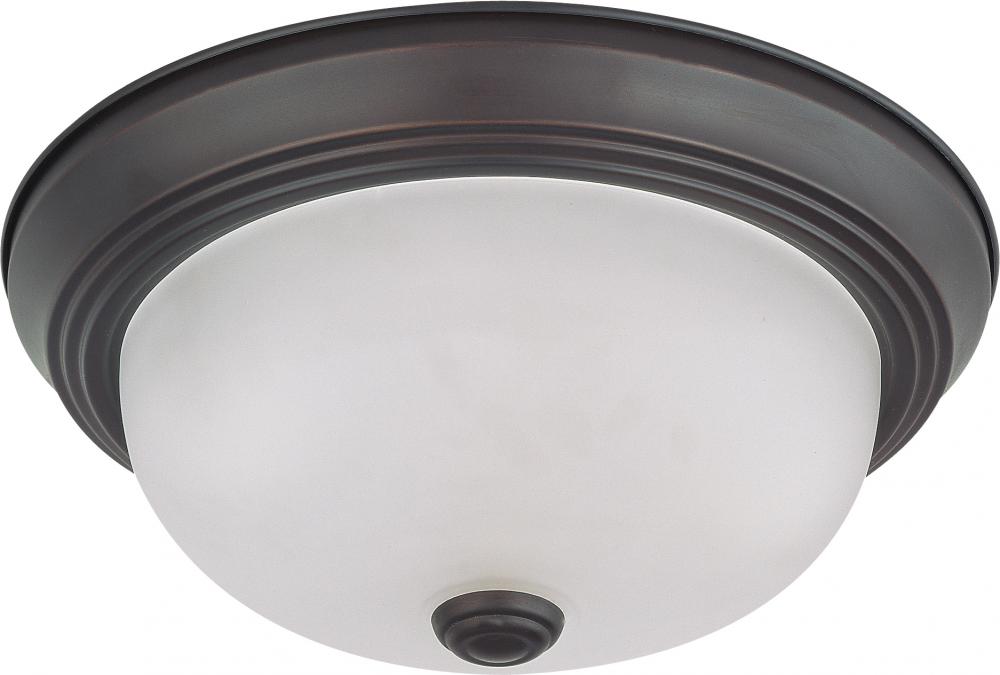 2 Light - LED 11&#34; Flush Fixture - Mahogany Bronze Finish - Frosted Glass - Lamps Included