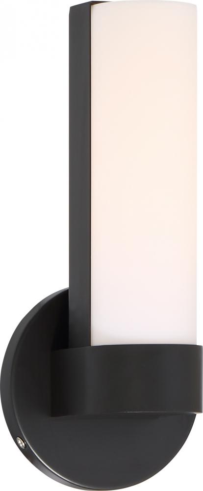 Bond - Single LED Small Sconce with White Acrylic Lens - Aged Bronze Finish