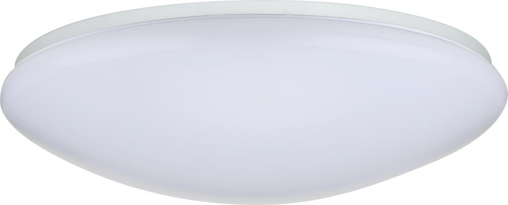 19&#34;- LED Flush with White Acrylic Lens - White Finish - with Occupancy Sensor - 120V