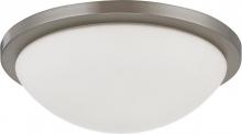 Nuvo 60/2944 - 2-Light Dome Flush Mount Lighting Fixture in Brushed Nickel Finish with White Glass and (2) 13W GU24