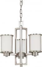 Nuvo 60/3805 - 3-Light Small Chandelier in Brushed Nickel Finish with White Satin Glass and (3) 13W GU24 Lamps