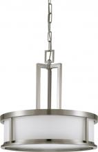 Nuvo 60/3807 - 4-Light Pendant Light Fixture in Brushed Nickel Finish with White Satin Glass and (4) 13W GU24 Lamps
