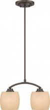 Nuvo 60/4214 - 2-Light Mini Pendant Light in Vintage Bronze Finish with Cream Beige Glass