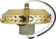 Nuvo SF77/462 - 4" Wired Fan Light Holder With On-Off Pull Chain And Intermediate Socket; Brass Finish