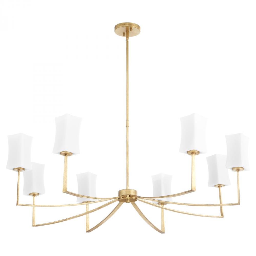 Ayala 8 Light Chandelier, Gold Leaf