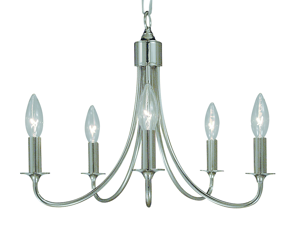 5-Light Polished Silver Maisonette Mini Chandelier