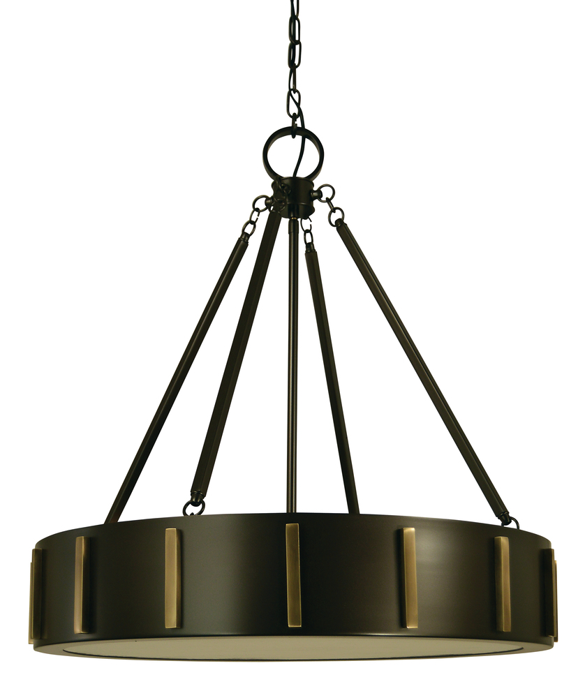 4-Light 23&#34; Mahogany Bronze/Antique Brass Pantheon Pendant