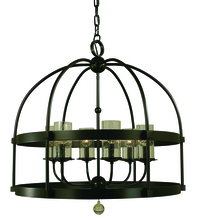 Framburg 4526 BN - 6-Light Brushed Nickel Compass Chandelier