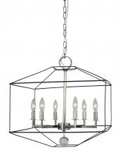 Framburg 5306 PN/MBLACK - 6-Light Polished Nickel/Matte Black Isabella Chandelier