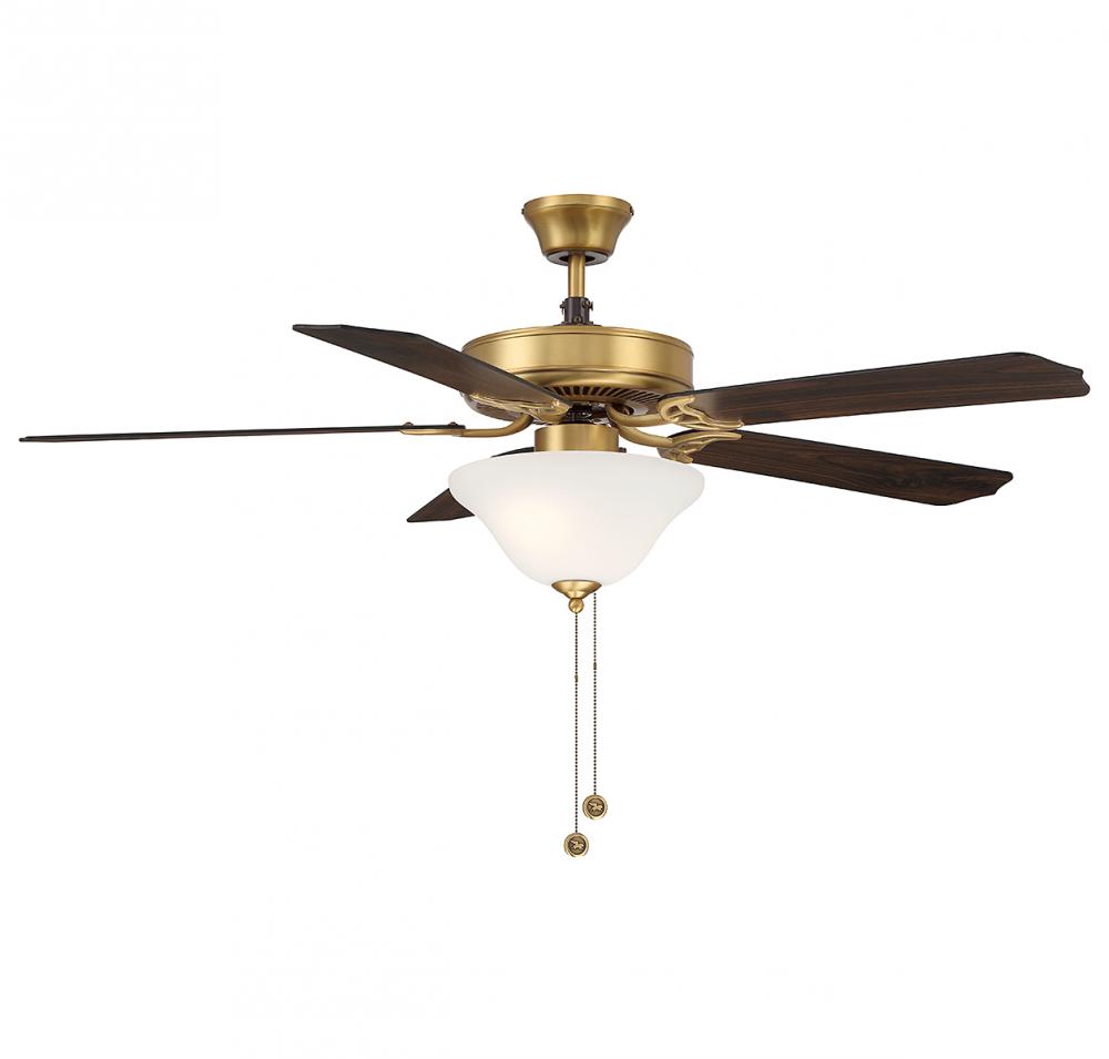 52&#34; 2-Light Ceiling Fan in Natural Brass