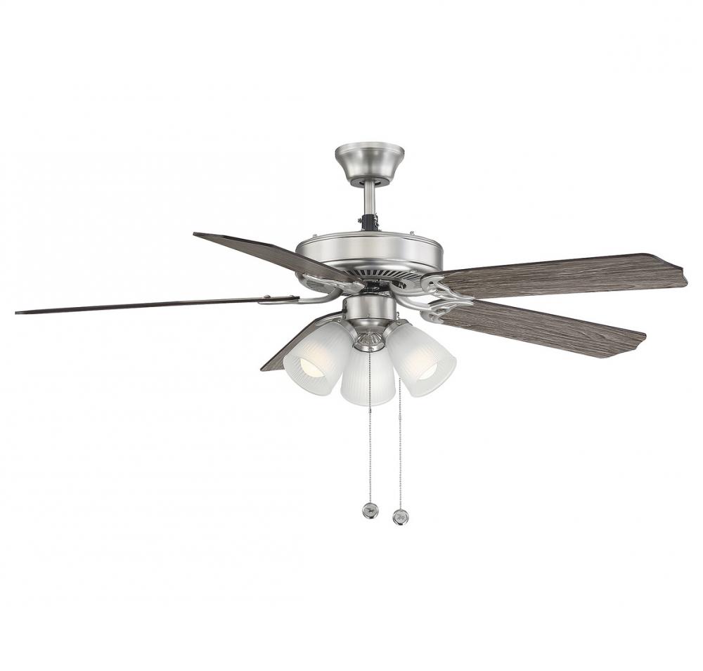 52&#34; 3-Light Ceiling Fan in Brushed Nickel