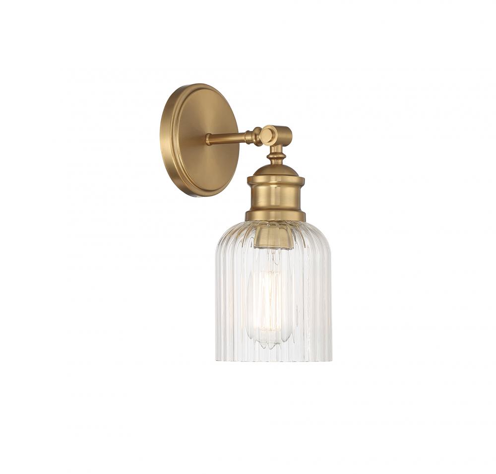 1-Light Wall Sconce in Natural Brass