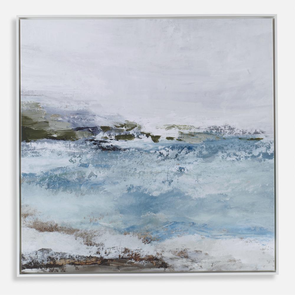 Blue Essence Coastal Framed Canvas