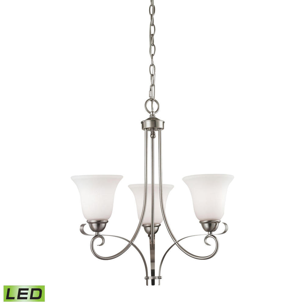 Thomas - Brighton 20&#39;&#39; Wide 3-Light Chandelier - Brushed Nickel