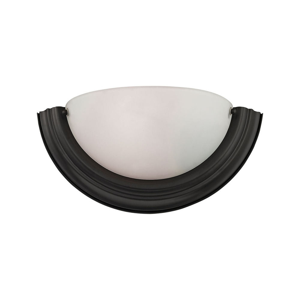 Thomas - 1-Light Wall Sconce in OILED RUBBED BRONZE with White Glass