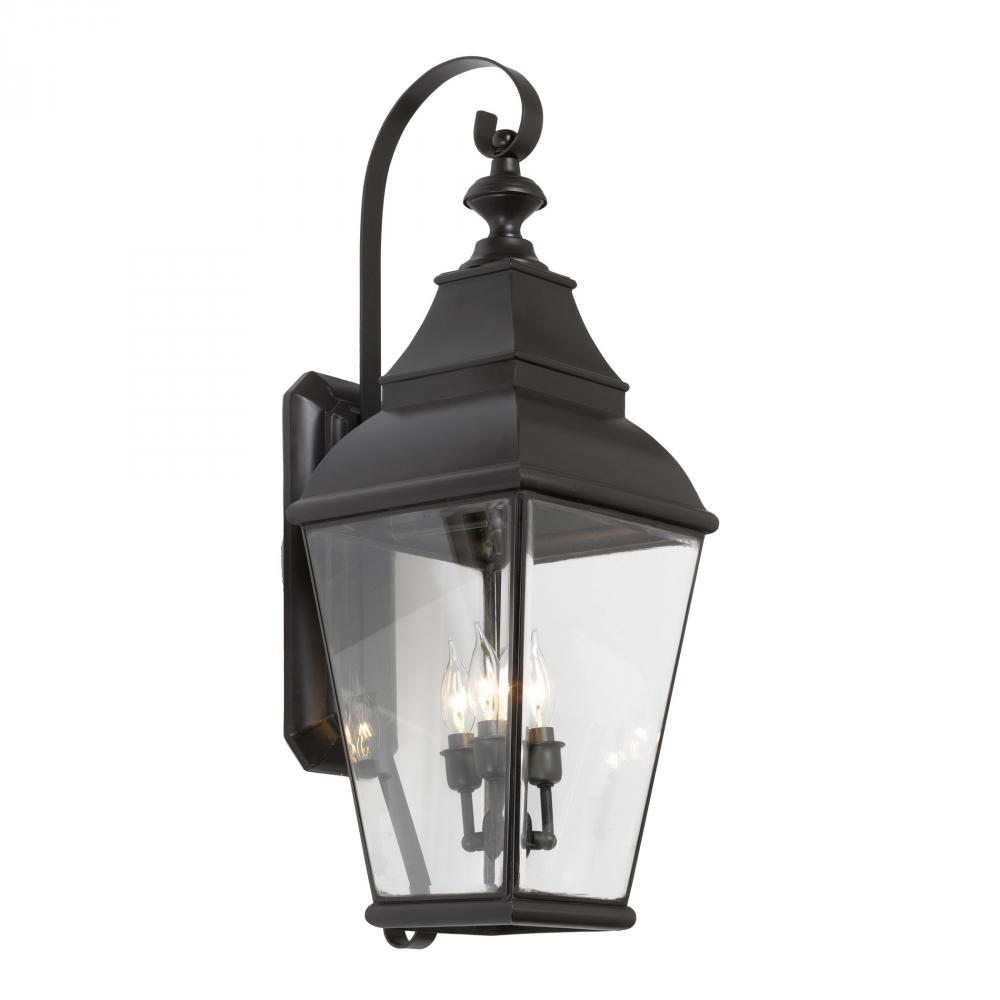 Bristol 3-Light Outdoor Wall Lantern in Charcoal