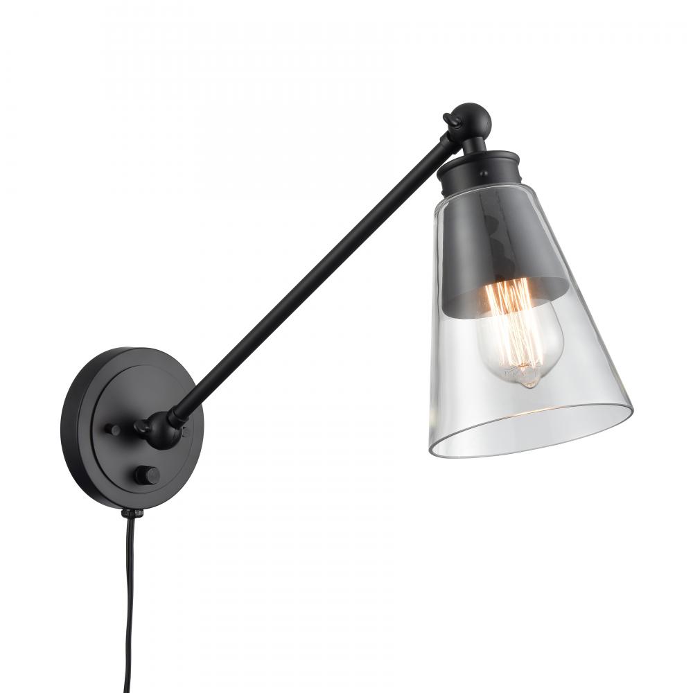 Albany 9.25&#39;&#39; High 1-Light Swingarm Sconce - Matte Black