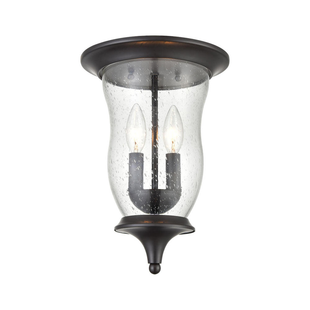 Thomas - Trinity 9&#39;&#39; Wide 2-Light Outdoor Flush Mount - Oil Rubbed Bronze