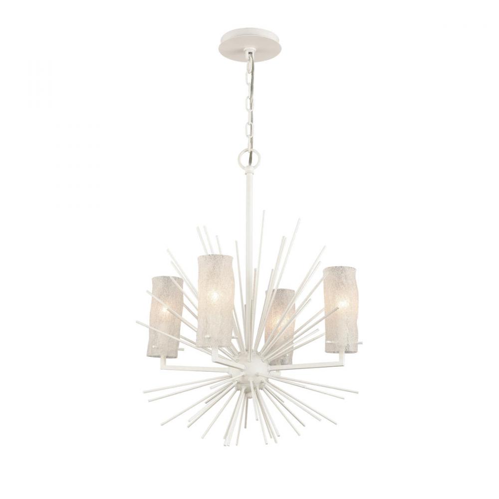 Sea Urchin 20&#39;&#39; Wide 4-Light Chandelier - White Coral