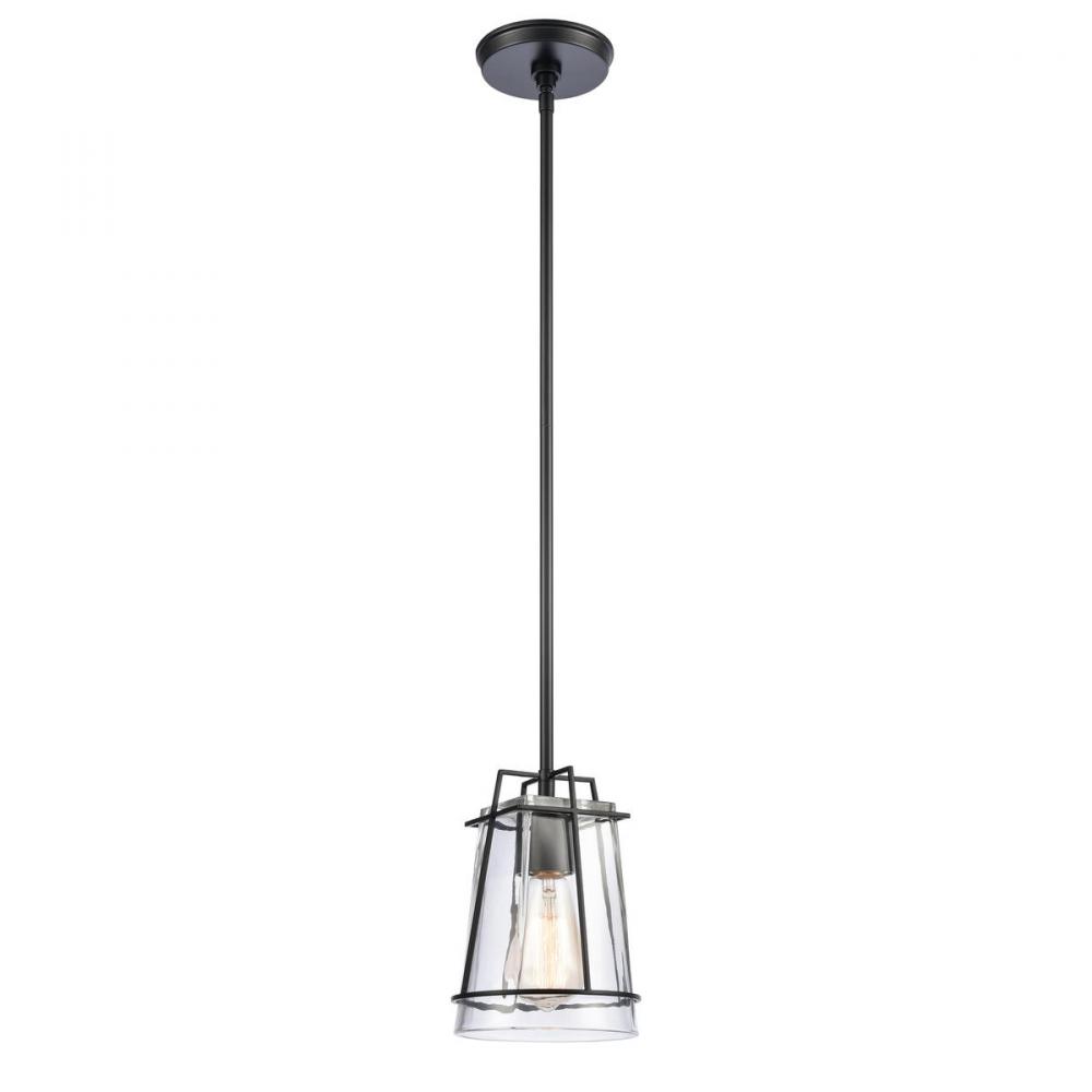 Square To Round 6&#39;&#39; Wide 1-Light Mini Pendant - Matte Black