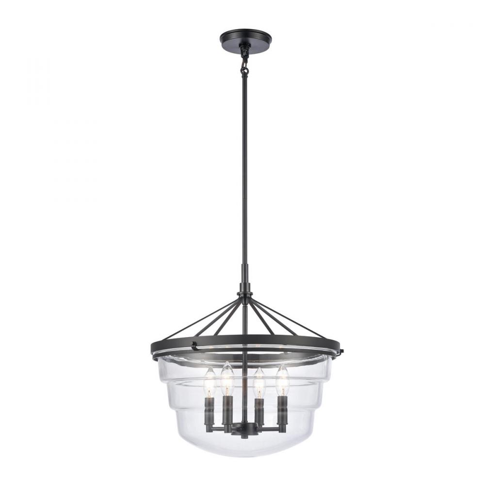 Boyer 18&#39;&#39; Wide 4-Light Pendant - Matte Black