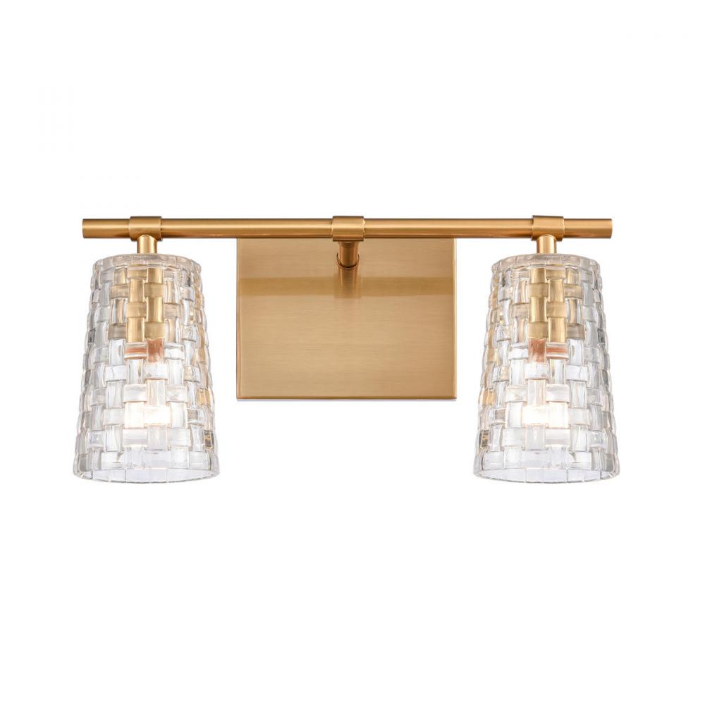 Lightweave 15&#39;&#39; Wide 2-Light Vanity Light - Satin Brass