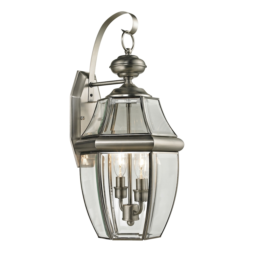 Thomas - Ashford 21&#39;&#39; High 2-Light Outdoor Sconce - Antique Nickel