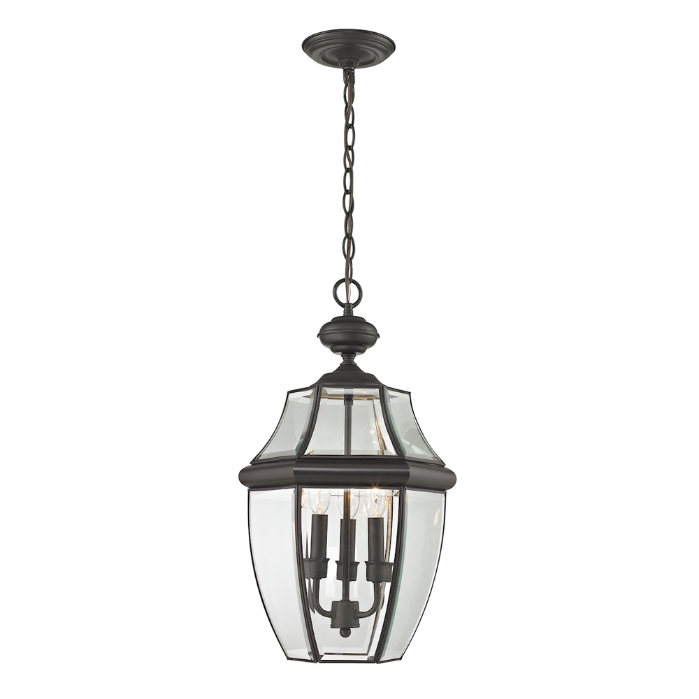 Thomas - Ashford 12&#39;&#39; Wide 3-Light Outdoor Pendant - Oil Rubbed Bronze