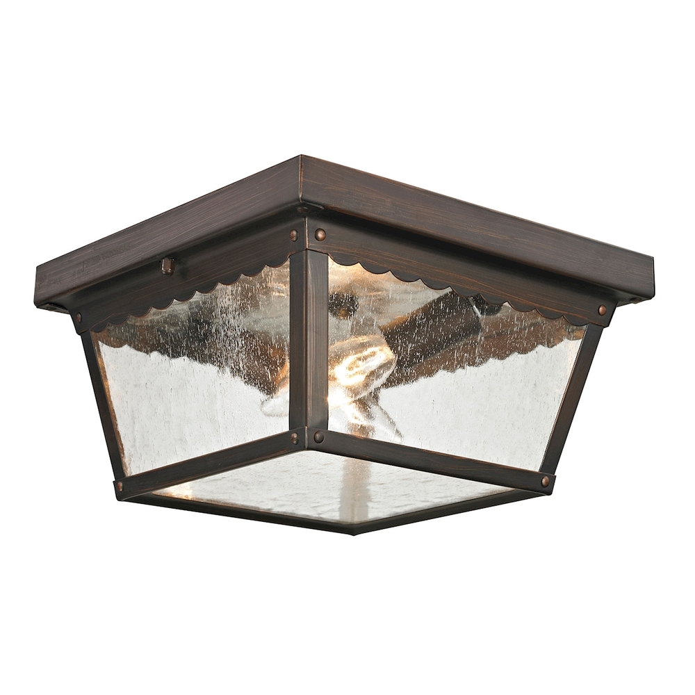 Thomas - Springfield 10&#39;&#39; Wide 2-Light Outdoor Flush Mount - Hazelnut Bronze